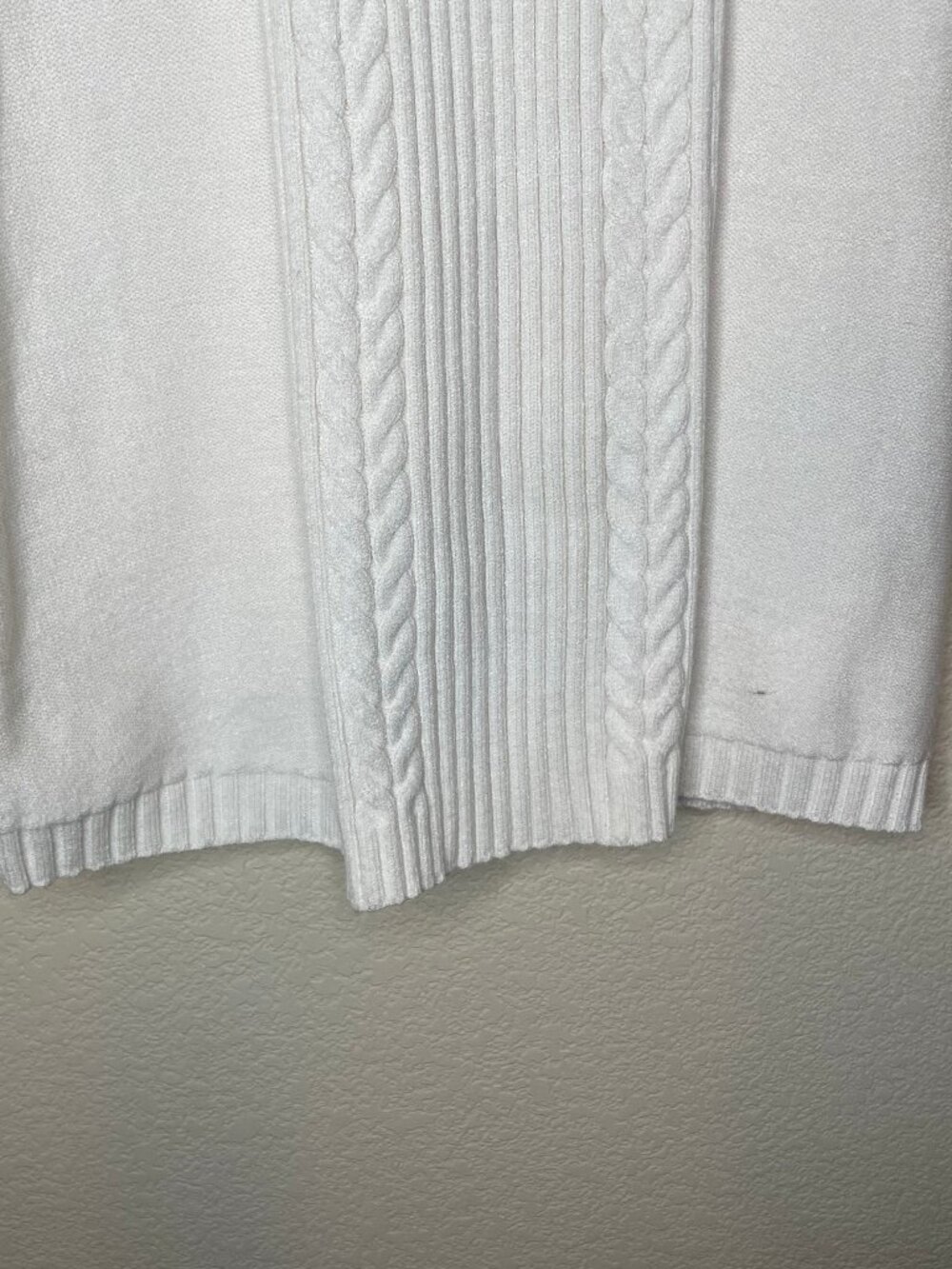 CYRUS Coquette Cable Knit Maxi Skirt Cream Ivory Ribbed Winter Cottagecore XS - Picture 11 of 16